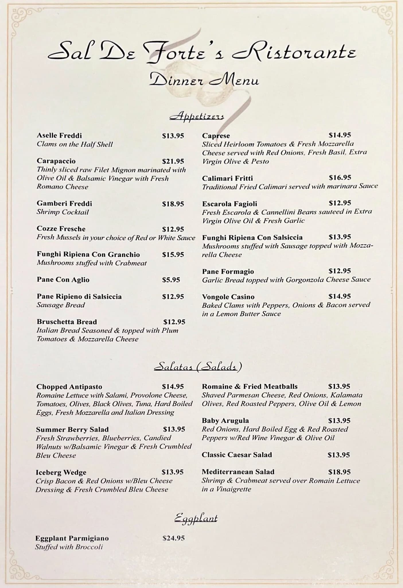 Dinner Menu