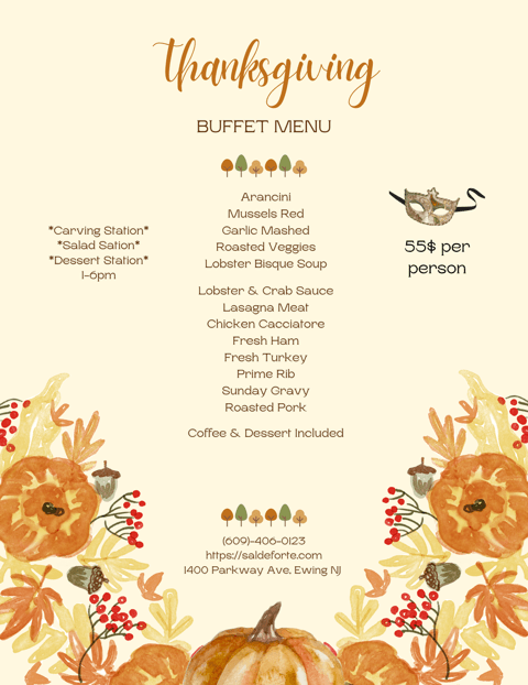 Thanksgiving Menu